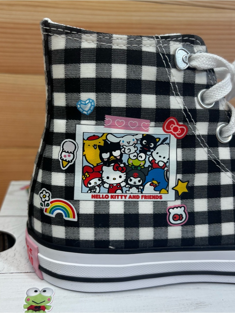 Converse CTAS HI All Star Hello Kitty High Top Canvas Sneaker Black Womans 8 - Picture 3 of 8